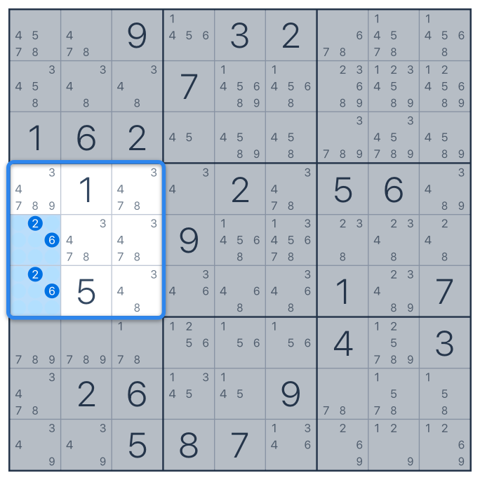 Obvious triples - Sudoku technique