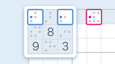 Pointing triples - Sudoku technique